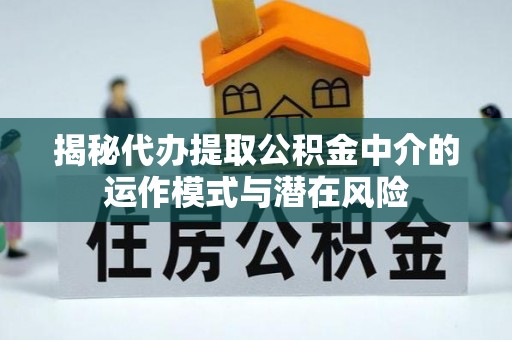 宁津揭秘代办提取公积金中介的运作模式与潜在风险